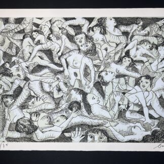 Enrico Baj (1924 – 2003) – SADE IN ITALY - complete folder with 8 erotic etchings - 1976