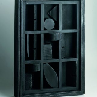 Louise Nevelson ( 1899 - 1988 ) - Winter Chord - hand-signed black painted wood sculpture - 1974