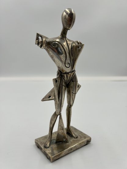 Giorgio De Chirico - Il Trovatore - Silver-plated bronze sculpture