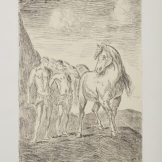 Giorgio De Chirico ( 1888 – 1978 ) – Dioscuri – hand-signed etching – 1969