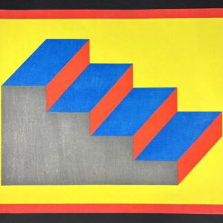 Sol LeWitt ( 1928 - 2007 ) - Form Derived from a Cubic Rectangle (Steps) - hand-signed woodcut - 1992