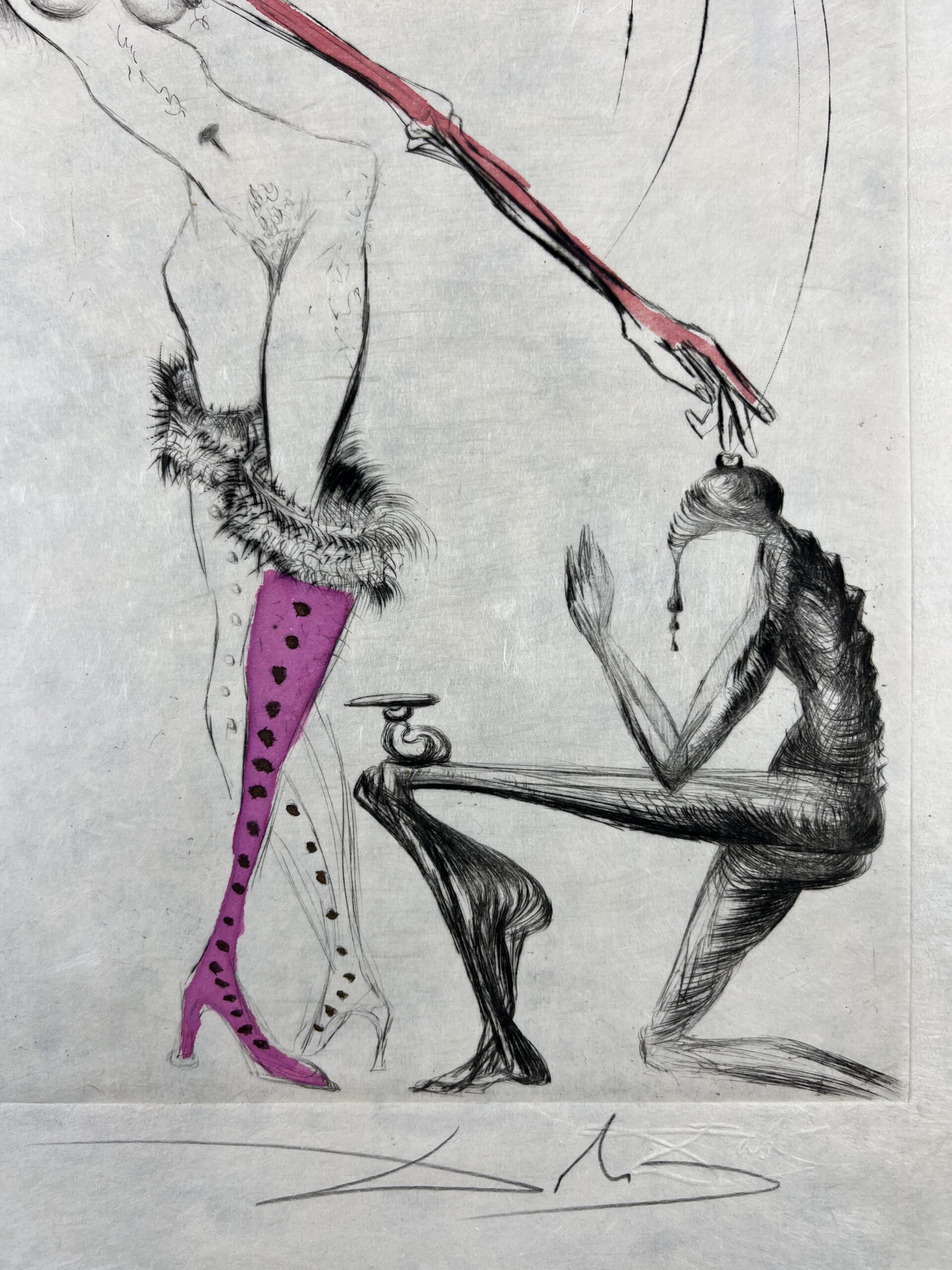 Salvador Dalí ( 1904 – 1989 ) – La Botte violette ( The Violet Boot ) - hand watercolored drypoint etching – 1969 - Image 5