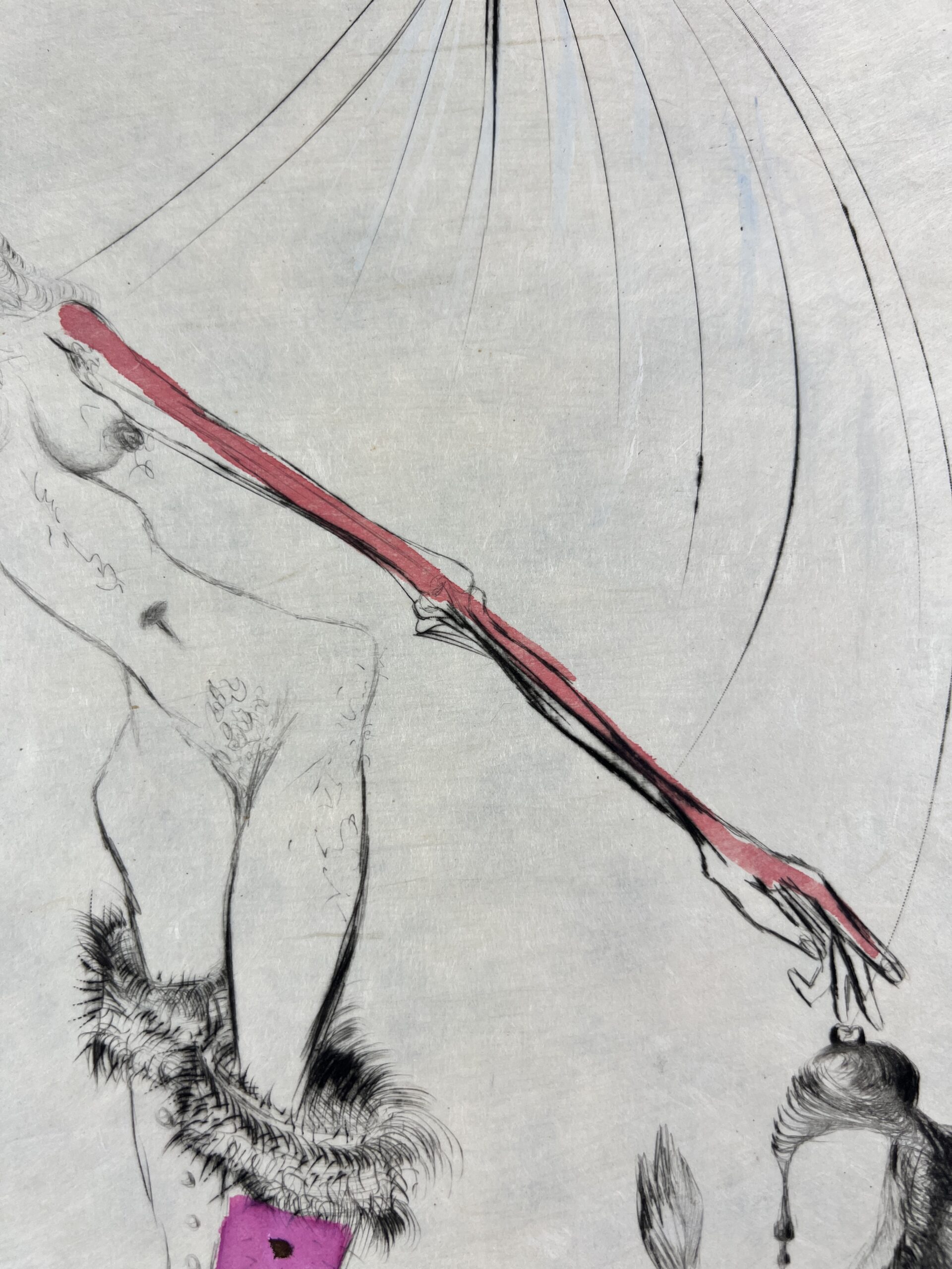 Salvador Dalí ( 1904 – 1989 ) – La Botte violette ( The Violet Boot ) - hand watercolored drypoint etching – 1969 - Image 7