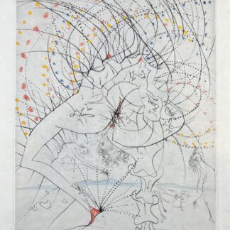 Salvador Dalí ( 1904 – 1989 ) – Femme-feuille ( Leaf-woman ) – hand watercolored drypoint etching – 1969