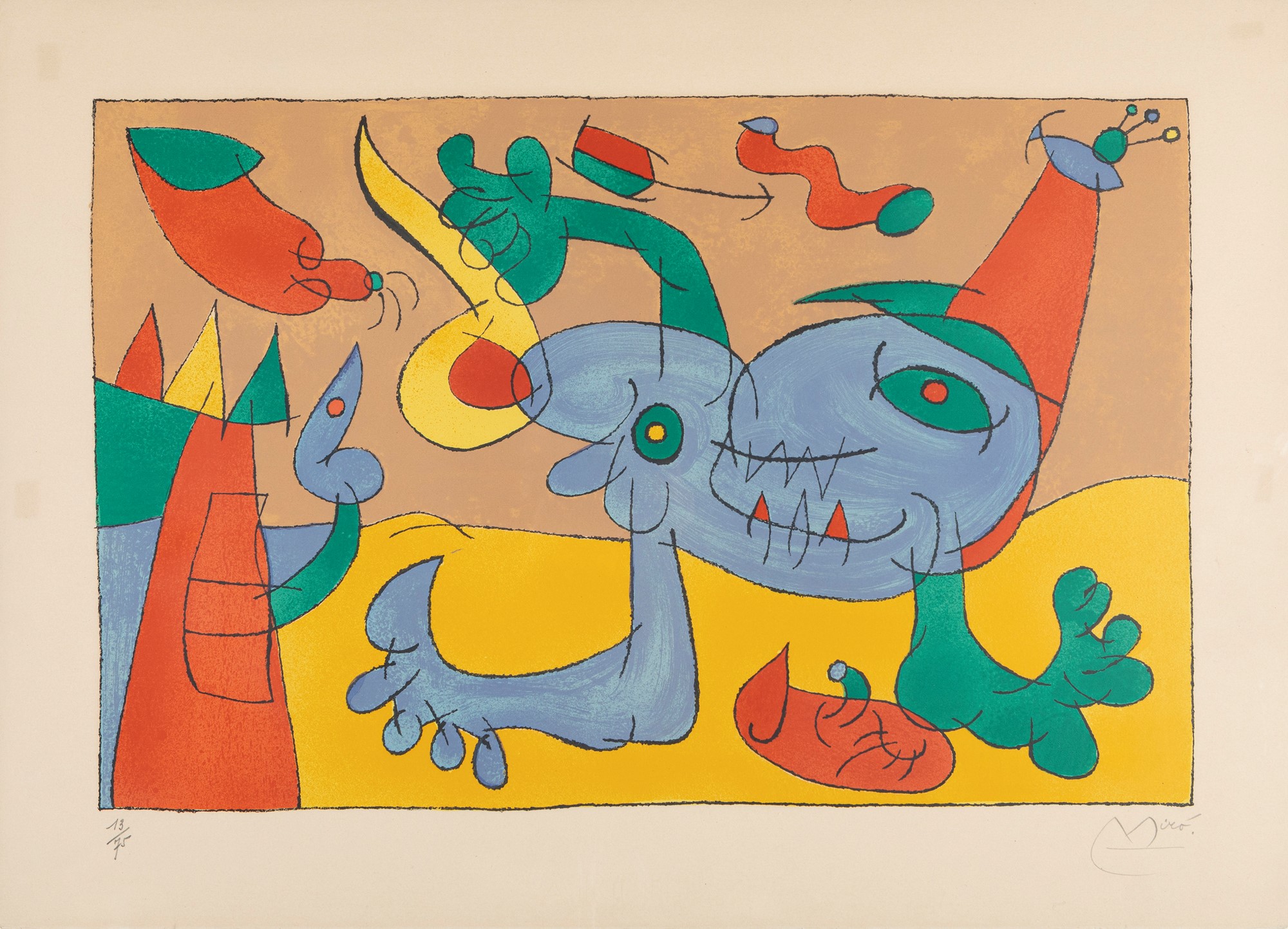 Joan miro (1893-1983) - Ubu Rey (Ubu Roi) - Color lithograph on Arches paper - 1966