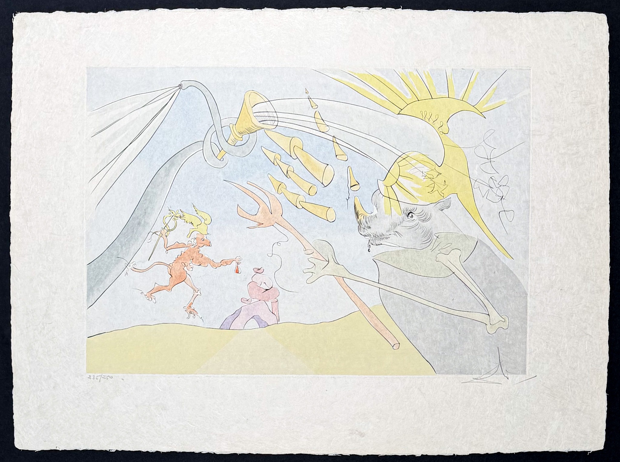 Salvador Dalì (1904-1989) - The Elephant and Jupiter's Monkey - Drypoint etching with stencil - 1974 - Image 3