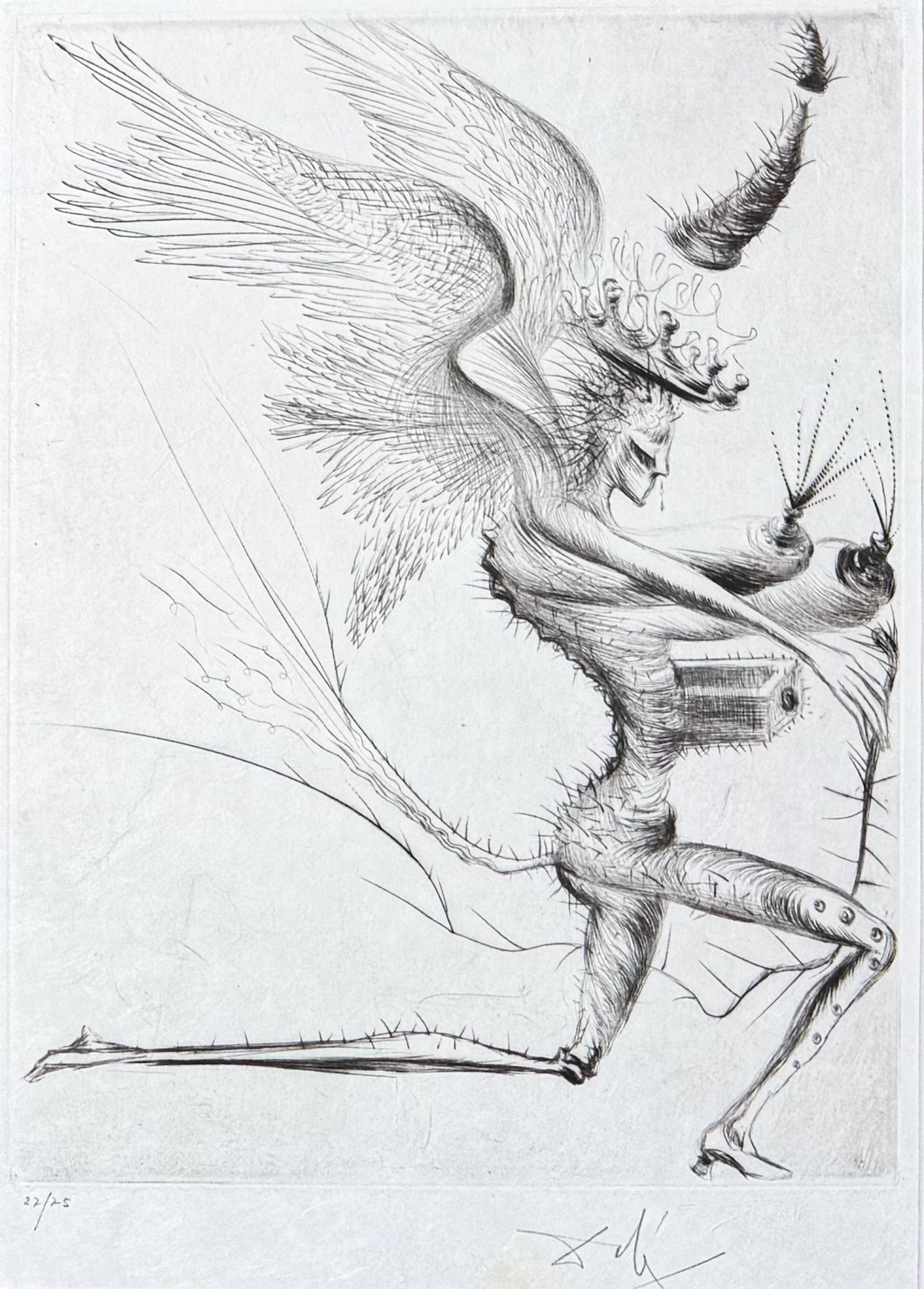 Salvador Dalí (1904–1989) - Le Demon Ailé - Drypoint etching on Japanese paper - 1969 - Image 2