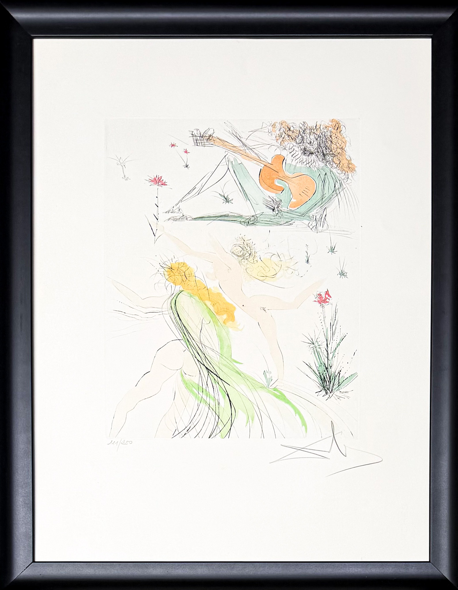 Salvador Dalí (1904–1989) - La Joie de vivre - Drypoint etching with stencil on Arches paper - 1975