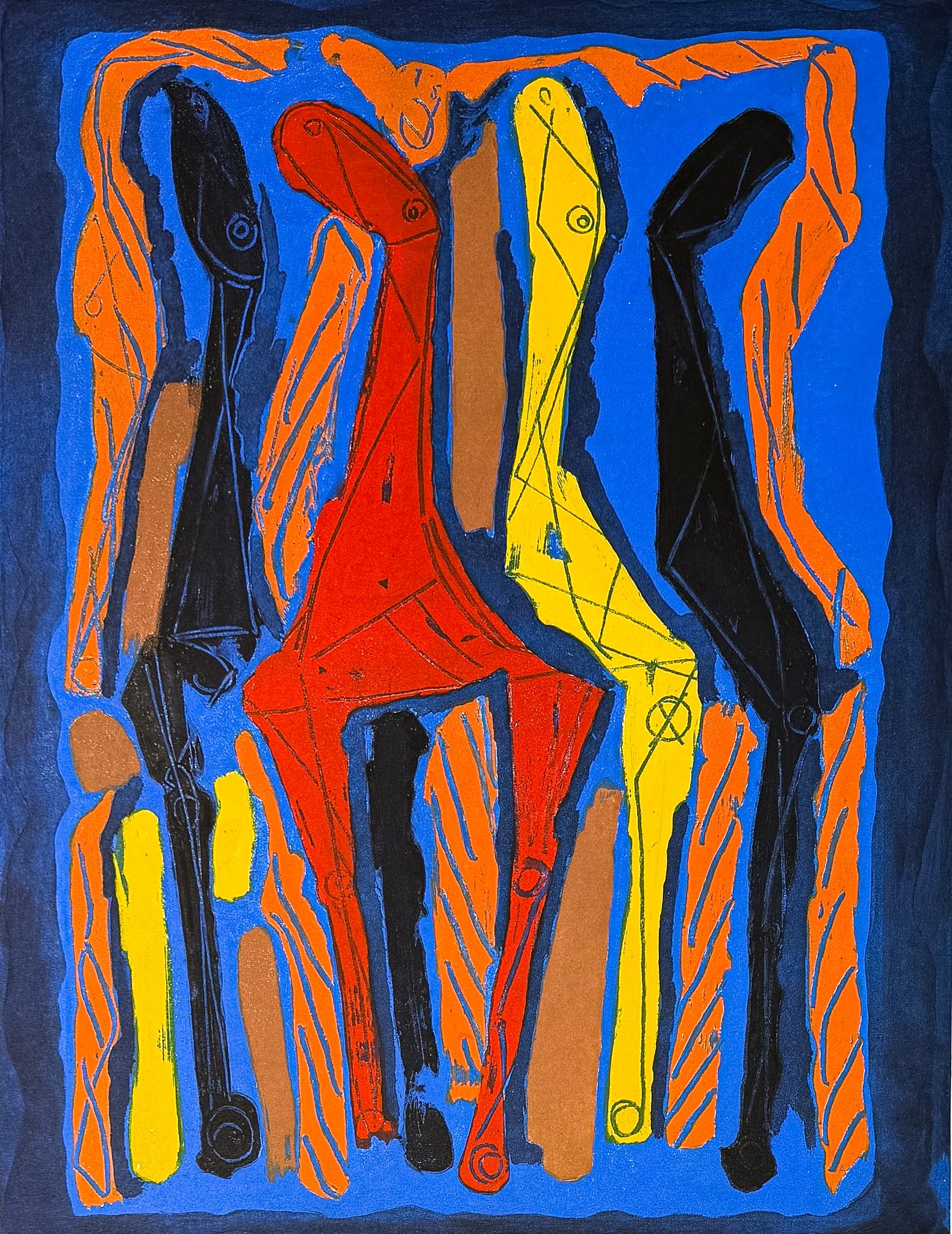 Marino Marini (1901–1980) - MARINO FROM GOETHE - Color drypoint etching and aquatint on Arches paper - 1979