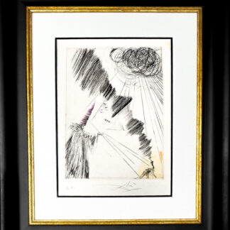 Salvador Dalí (1904–1989) - Femme au clown (Woman with Clown) - Hand-watercolored drypoint etching on Japanese paper - 1968