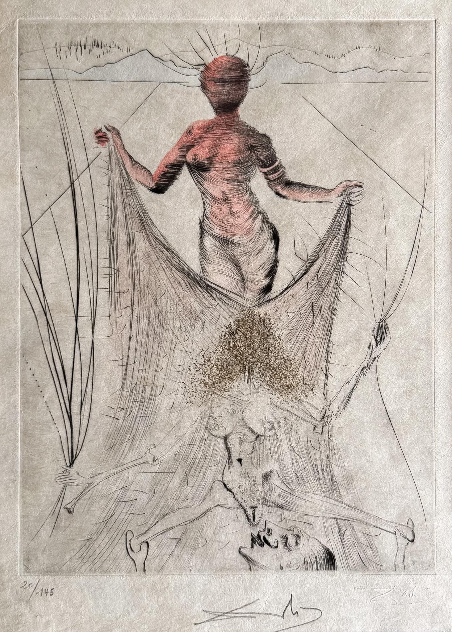 Salvador Dalí (1904–1989) - Femme tenant le voile - Drypoint etching on Japanese paper - 1969 - Image 2