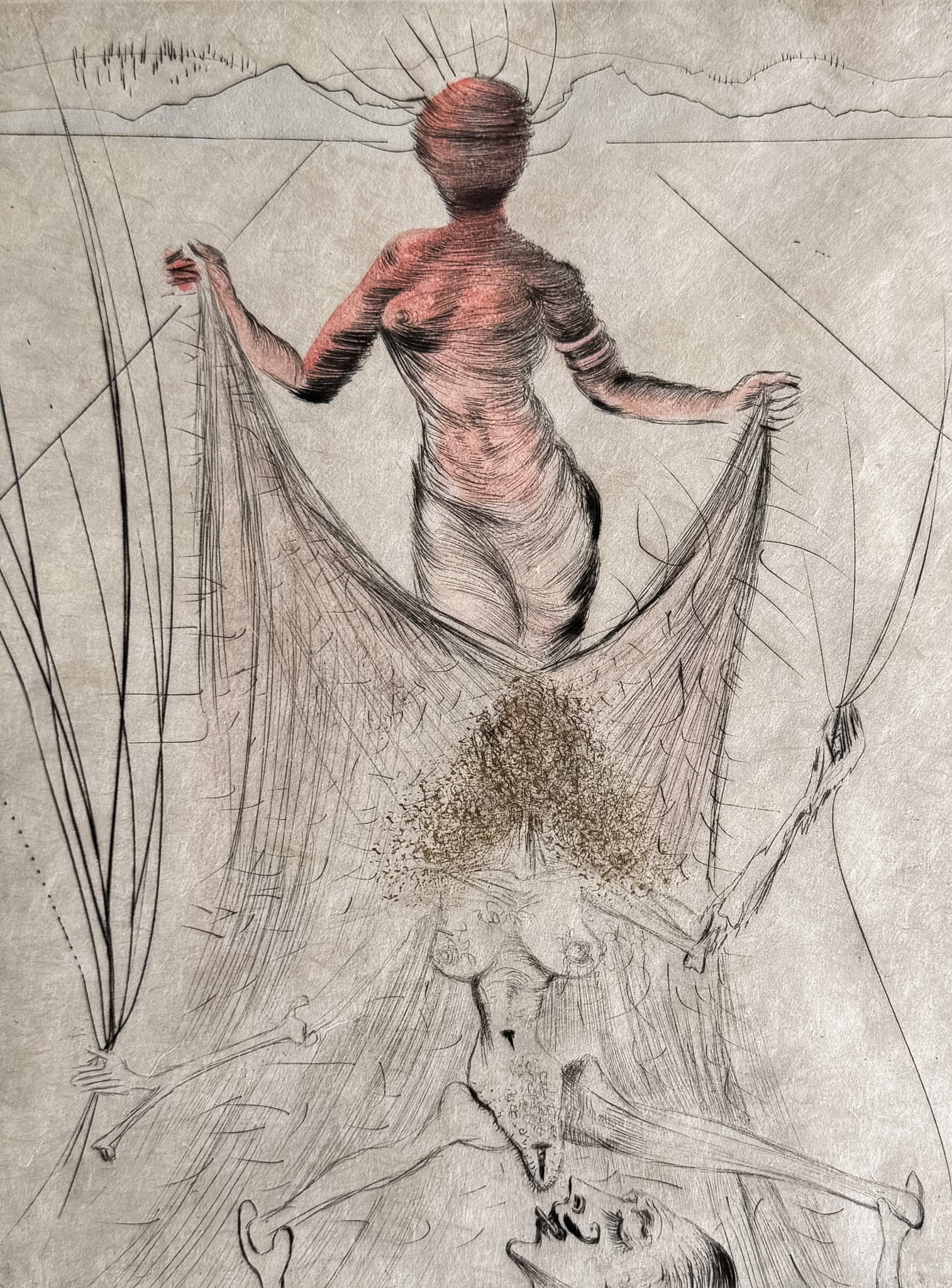 Salvador Dalí (1904–1989) - Femme tenant le voile - Drypoint etching on Japanese paper - 1969 - Image 3