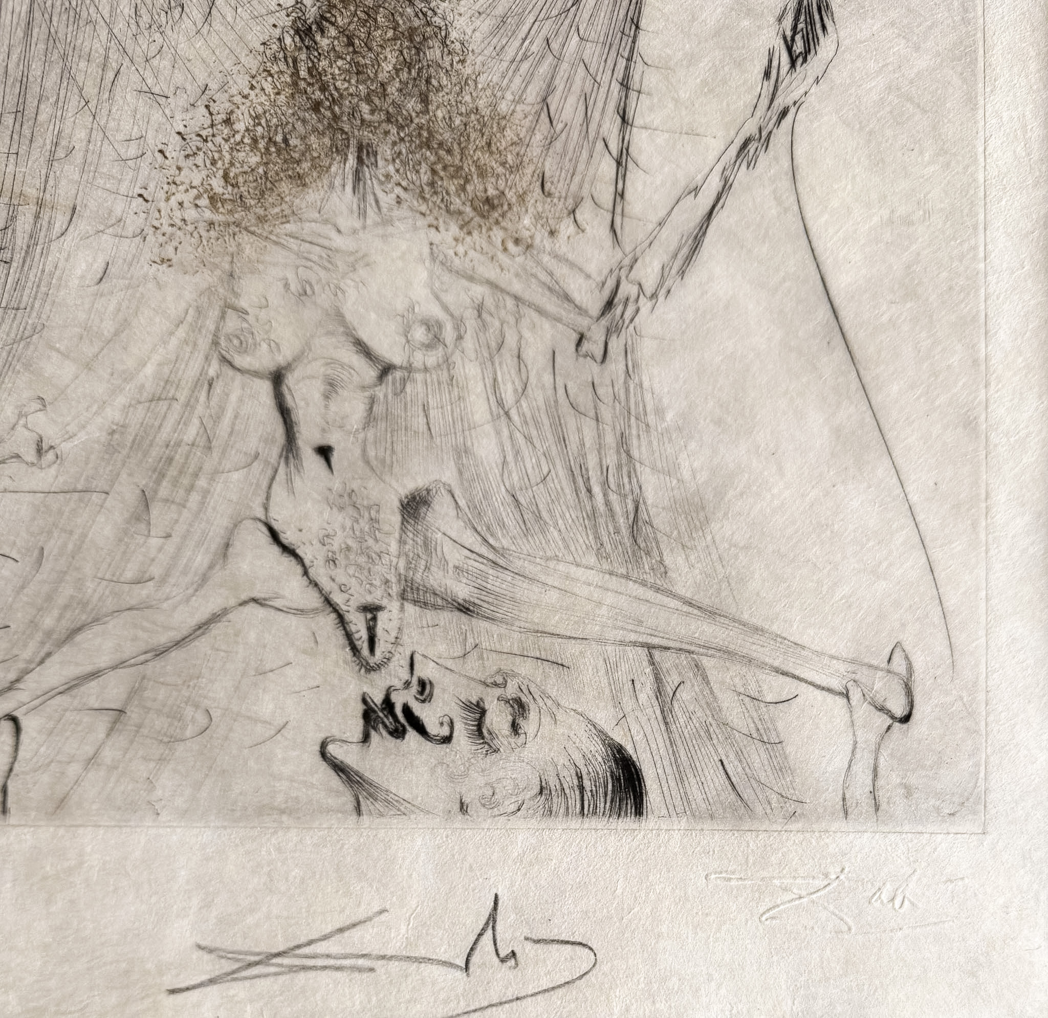 Salvador Dalí (1904–1989) - Femme tenant le voile - Drypoint etching on Japanese paper - 1969 - Image 5