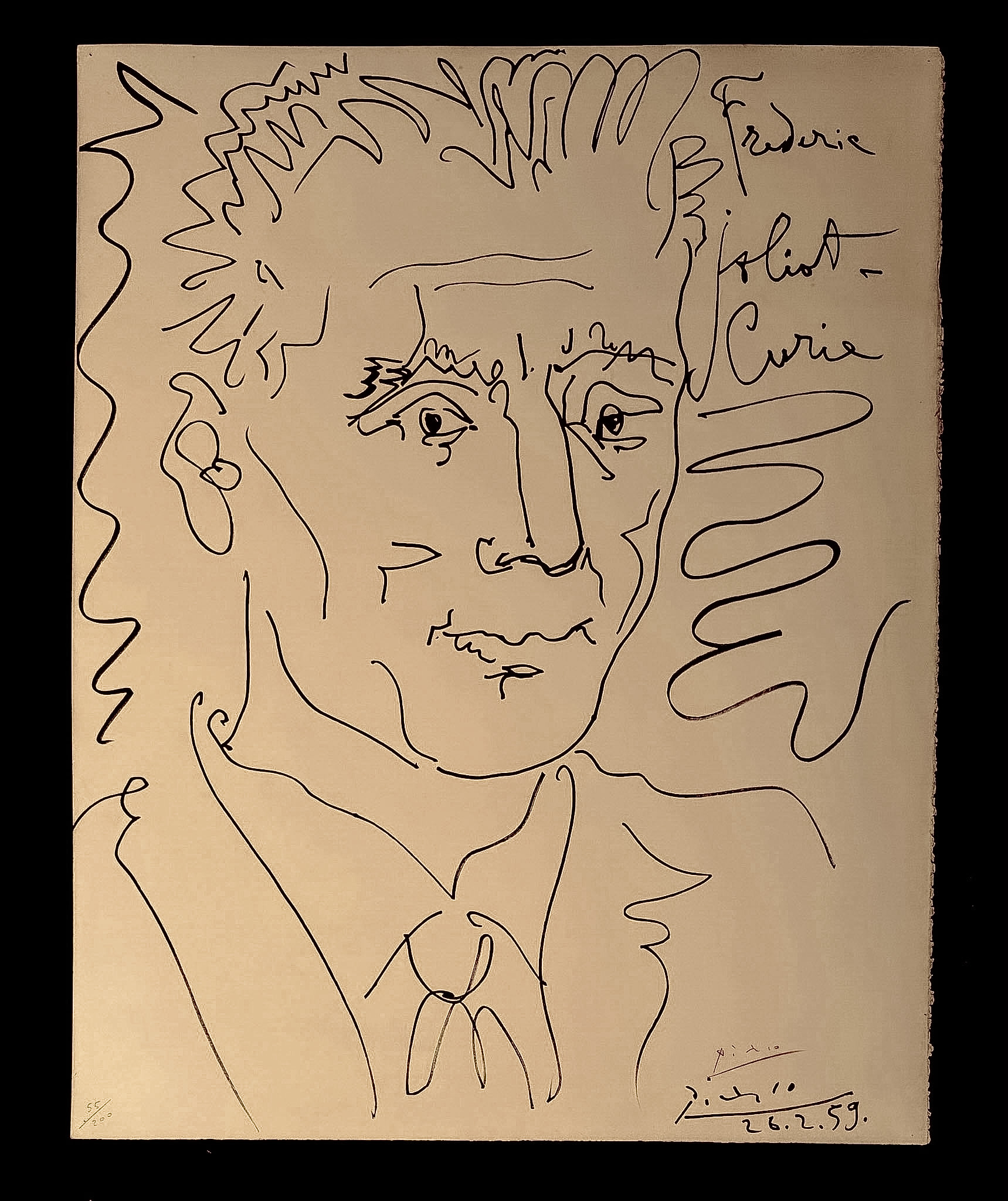 Pablo Picasso (1881–1973) - Portrait of Frederic Joliot-Curie - Lithograph on Arches paper - 1959 - Image 2