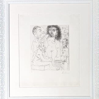 Pablo Picasso (1881–1973) - Réflexion du vieux peintre sur la femme - Drypoint etching on BFK Rives paper - 1967
